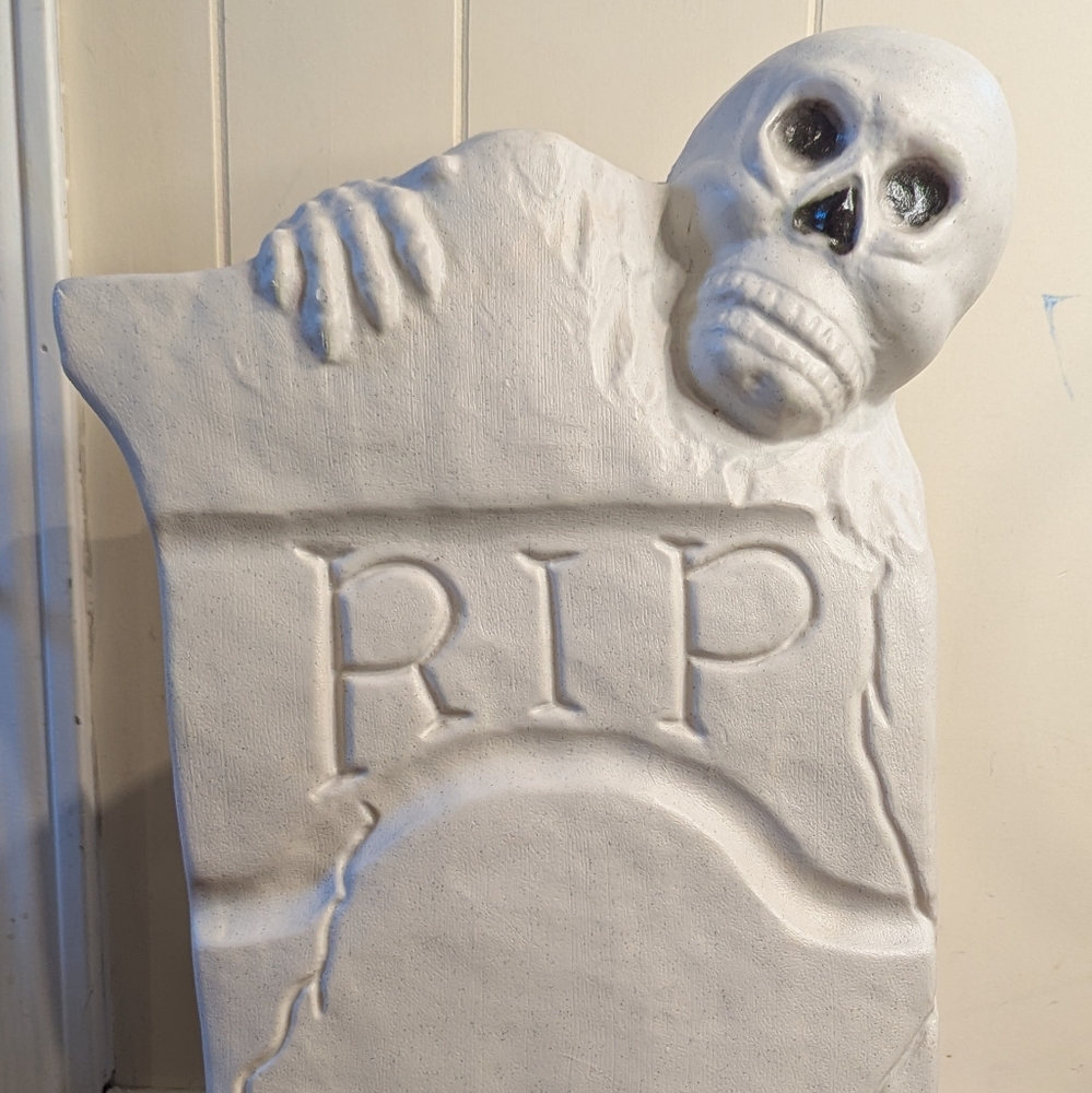 White Skull Tombstone Blowmold